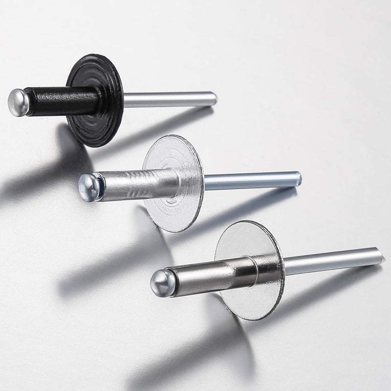 Wensilon Store (200 pcs) 5/32 * 5/8" Large Cap Open End Aluminum Blind Rivets,4 * 16 Blind Rivet - Image 2